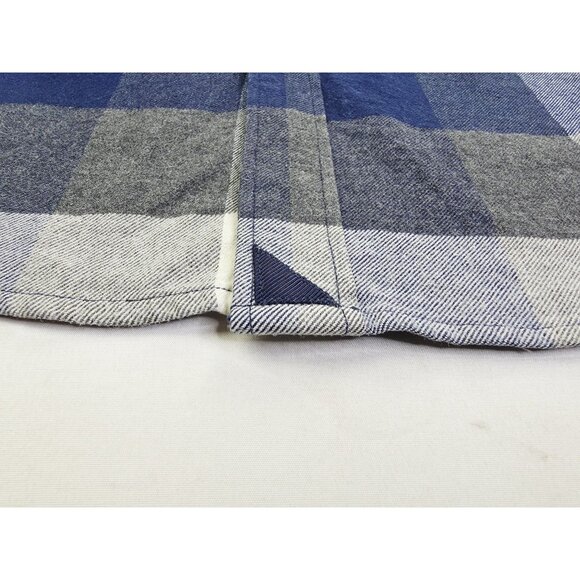 Untuckit Slim Fit Size Large Men Blue White Gray Check Flannel Long Sleeve Shirt - Picture 6 of 9